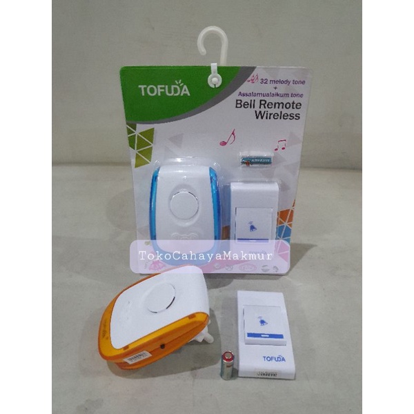 Bel Pintu Rumah / Bell Remote Wireless AC/DC 1 Remote/Tombol Tofuda