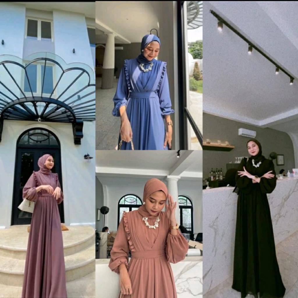 GAMIS MAXY CERUTY BABYDOLL/AUDY MAXY/FASHION MUSLIM REMAJA/GAMIS CERUTY BABYDOLL/PAKAIAN MUSLIMAH M L LD 100/THERESA DRESS/GAUDY MAXY