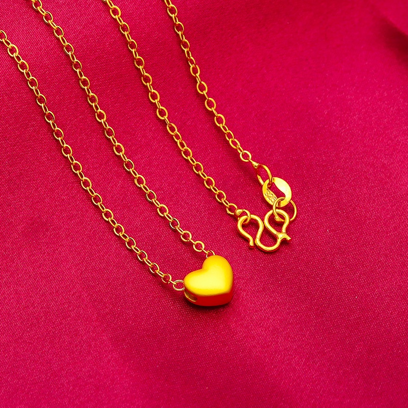 Kalung Lapis Emas Asli Kadar 375 Bentuk Hati Dua Sisi Untuk Wanita