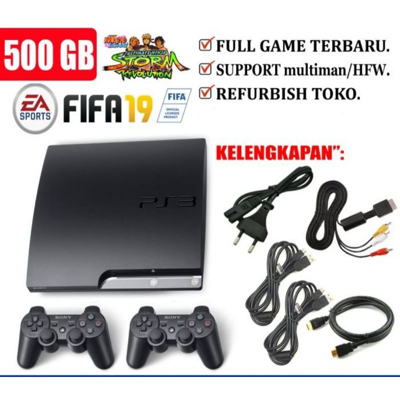 impulso Tumor maligno estoy de acuerdo Jual PS3 Playstation 3 Slim 500GB Seri 3000 HFW/OFW 4.87/ Multiman. |  Shopee Indonesia