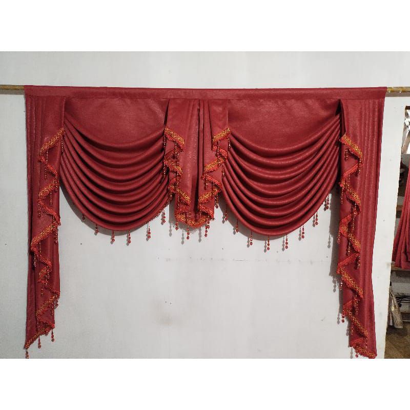 Gorden Poni Gelombang Spanyol poni saja Gorden rumbai poni mewah poni gorden gelombang atas pintu