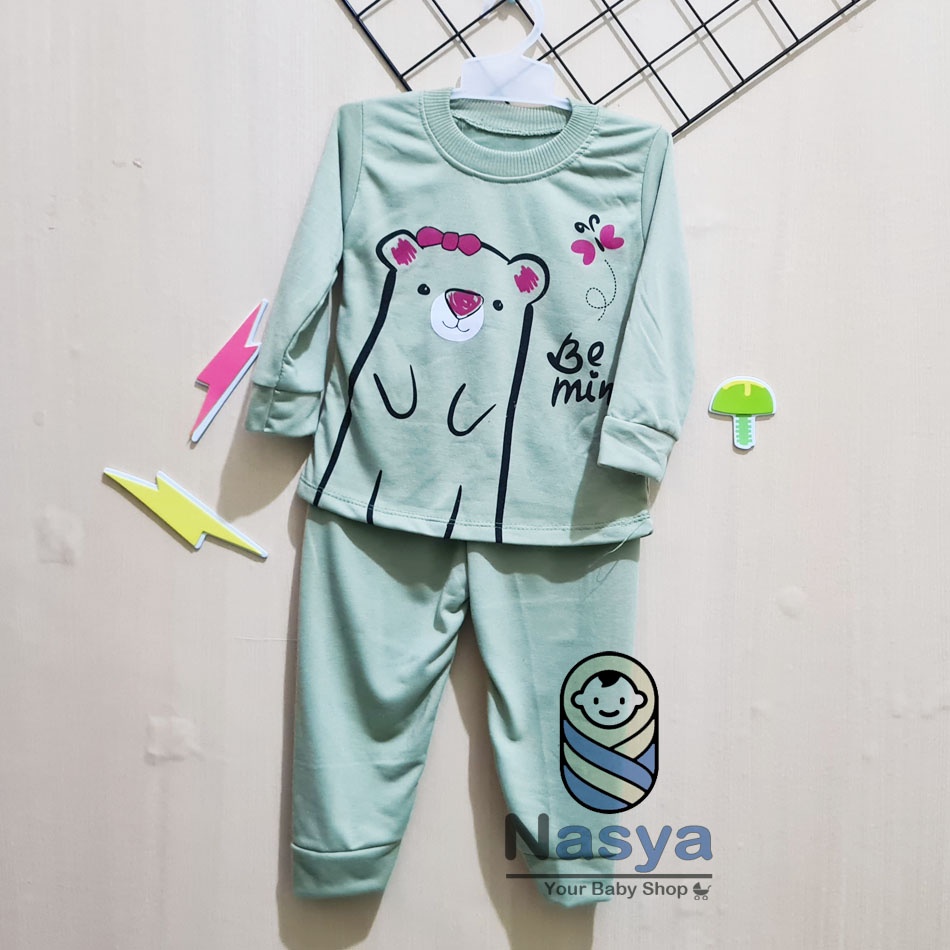 [RS-017] Setelan Baju, Anak perempuan usia 3 bulan - 2 tahun  motif KEREN