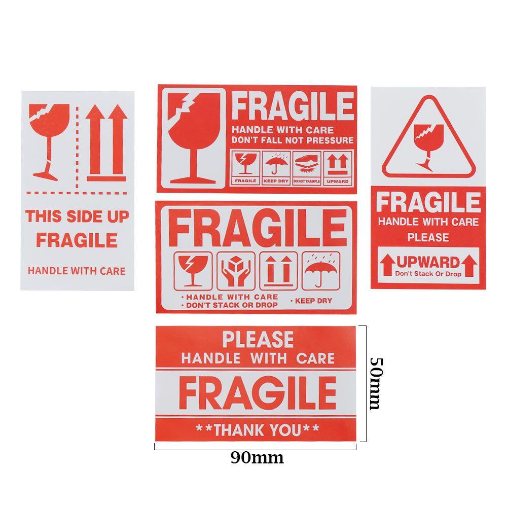 Populer Fragile Warning Sticker Safety Office Packaging Mark Perekat Pengiriman Express Label