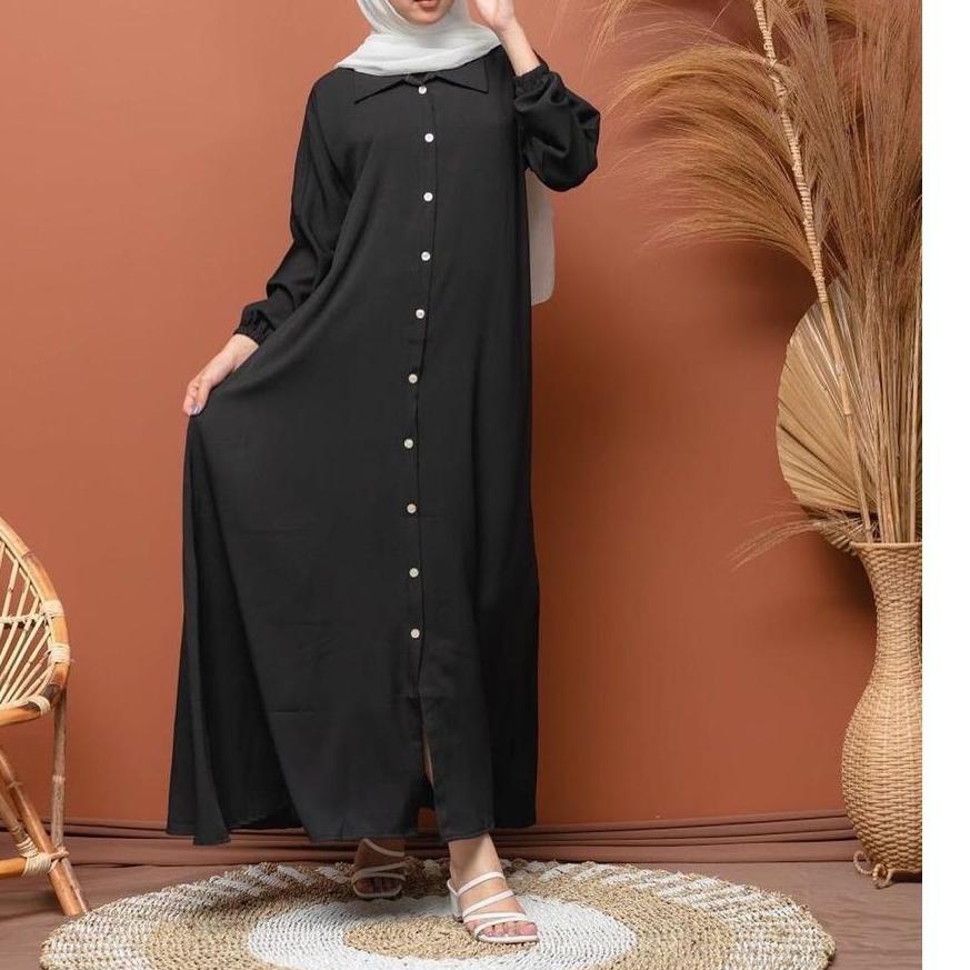 ➧ gamis nidia muslimah full kancing ♔