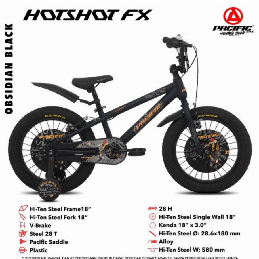 Sepeda Anak Pacific BMX HOTSHOT FX 3.0 18 Inch Garansi SNI-1