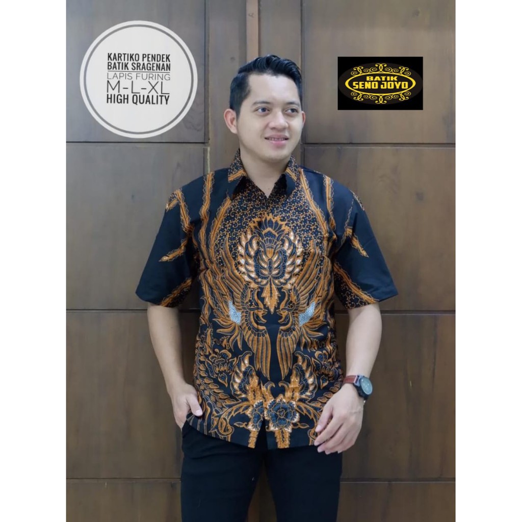 KARTIKO WIJOYO SOGAN Kemeja Batik Pria Full Furing Katun Sragenan