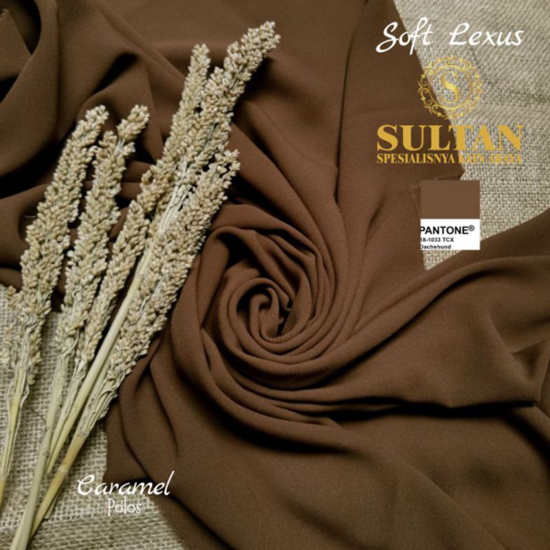 Kain Abaya Sultan Soft Lexus / Soft Lexina Caramel polos