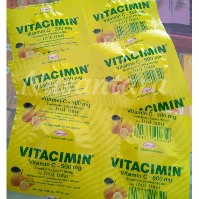 Vitacimin tablet hisap rasa lemon per strip