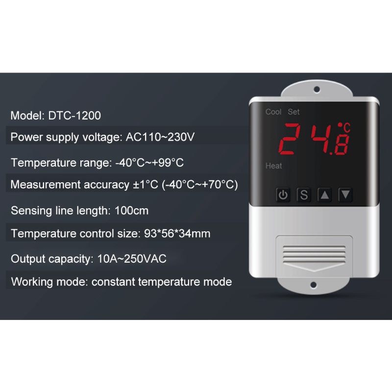 Mary Thermostat Digital 2 Arah 110V-230VAC 10A Untuk Inkubator Akuarium