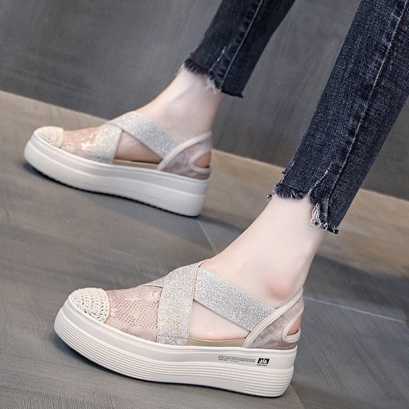 RYX - Flowery Lace Sepatu Slip-On Wanita Fashion Casual - Ori Import