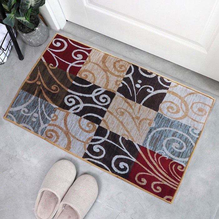 Keset Lantai Anti Slip Permadani Bulu / Karpet Lap Kaki Motif Keren Elegan / Keset Karakter 40x60cm 