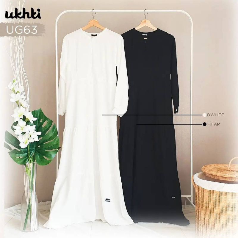 Gamis Premium UG63 by Ukhti|Gamis Putih|Gamis Aisha Arabian|Dress Arabian|Dress Syari|Dress Syari Bl