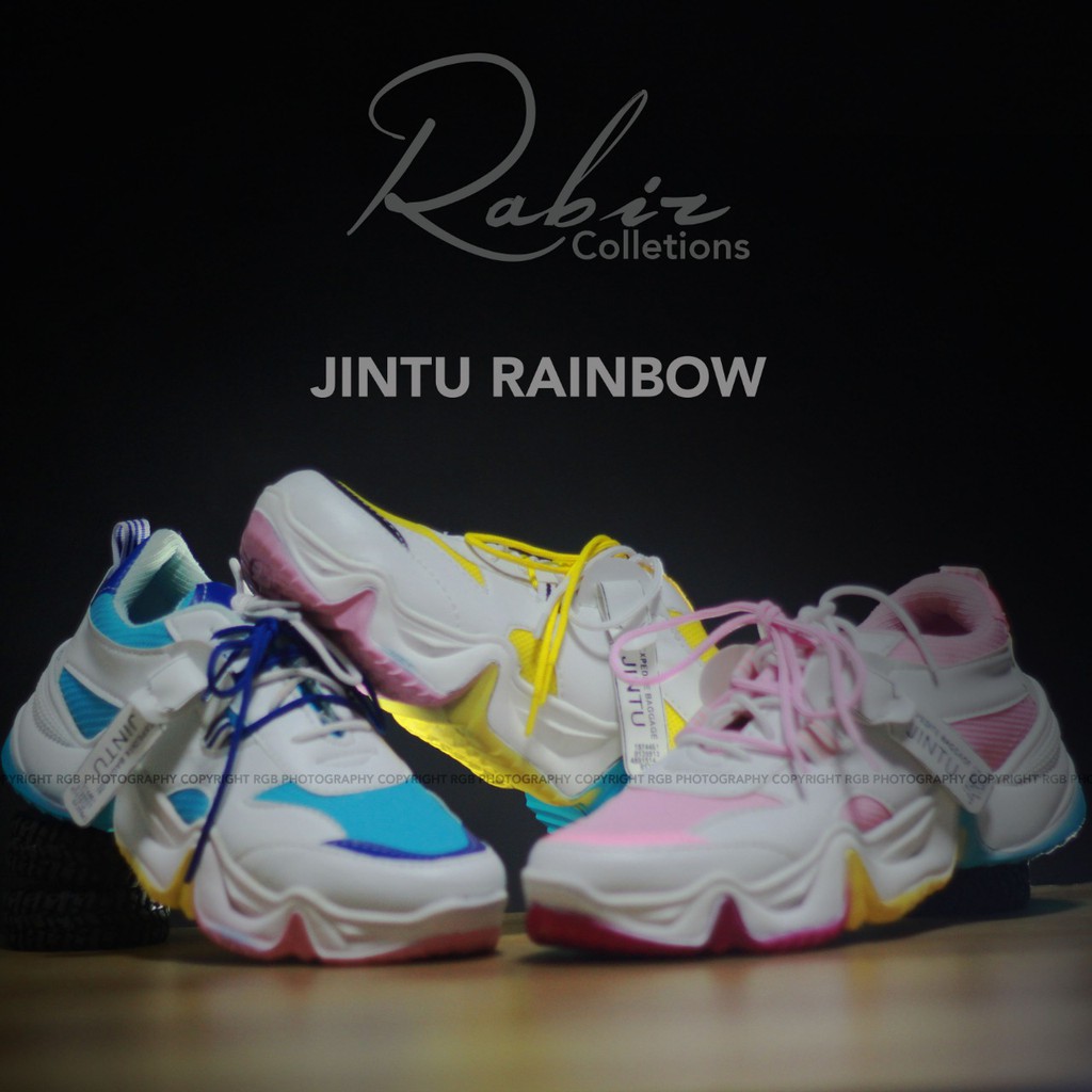 ARY_Shoes- Sepatu Sneakers Wanita Jintu Korea Rainbow Terbaru