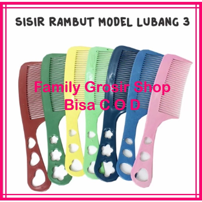 (5pcs) Sisir Tangkai 3 Lubang 19x4,5cm