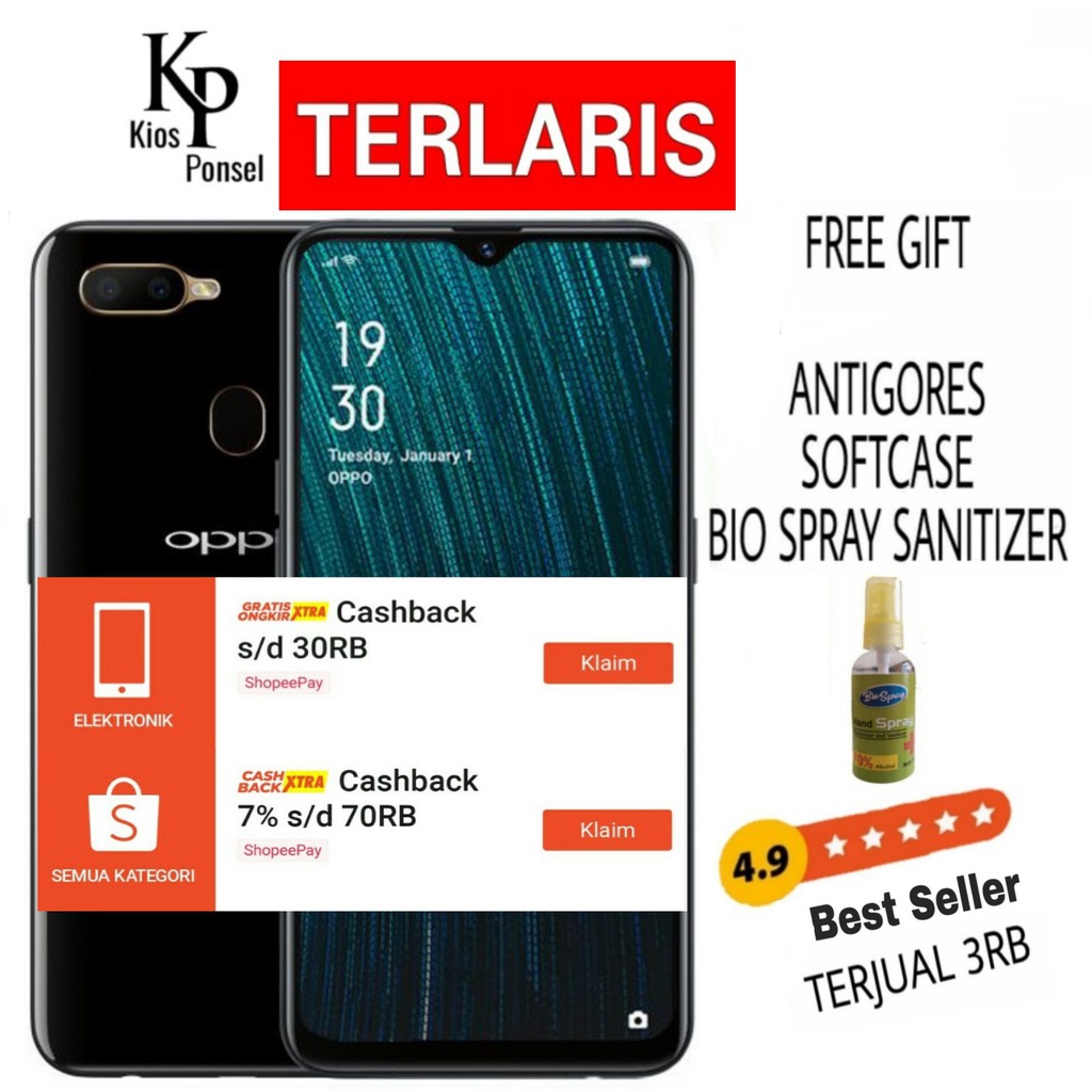 (Ram 3GB/32GB) OPPO A5S Garansi Resmi Oppo 1 Tahun