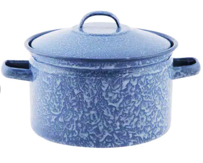 Panci Masak Dutchoven Enamel (porcelain On Steel) Indonesia Motif Batik / Kembang 16 Cm 18 Cm