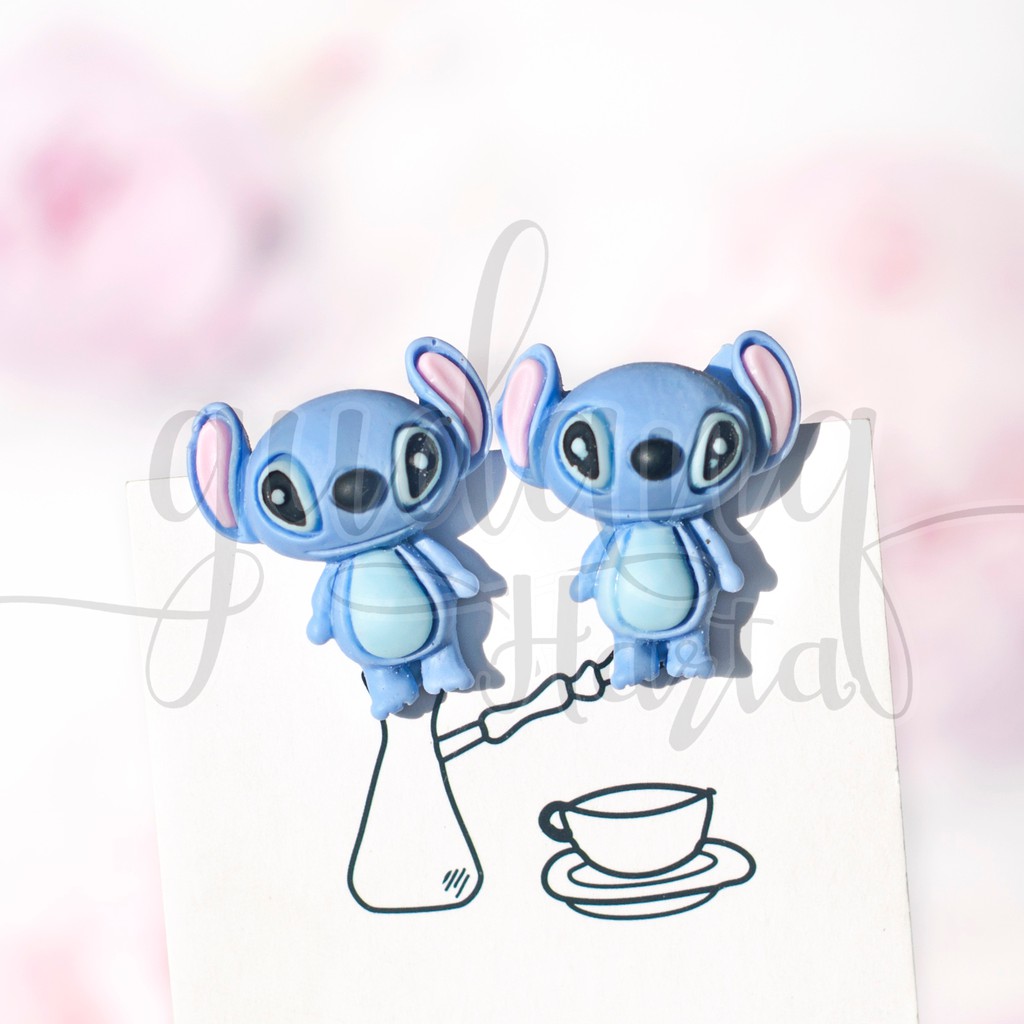 Anting Stud Wanita Blue Mouse 3D Earrings Karakter Tikus Biru Unik GH 203812