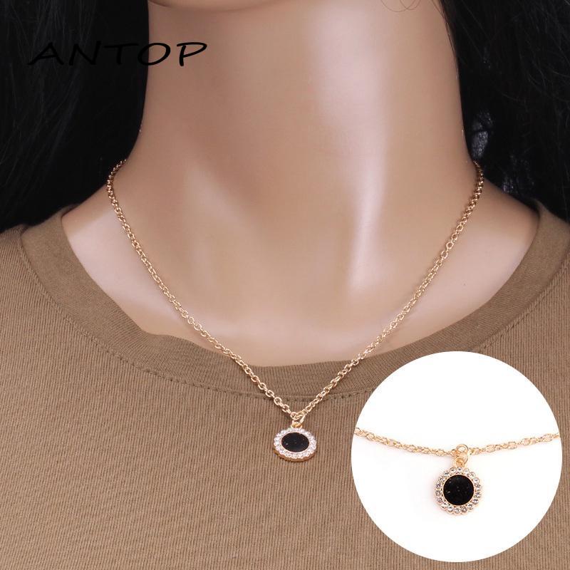 Kalung Rantai Klavikula Hias Liontin Berlian Untuk Wanita