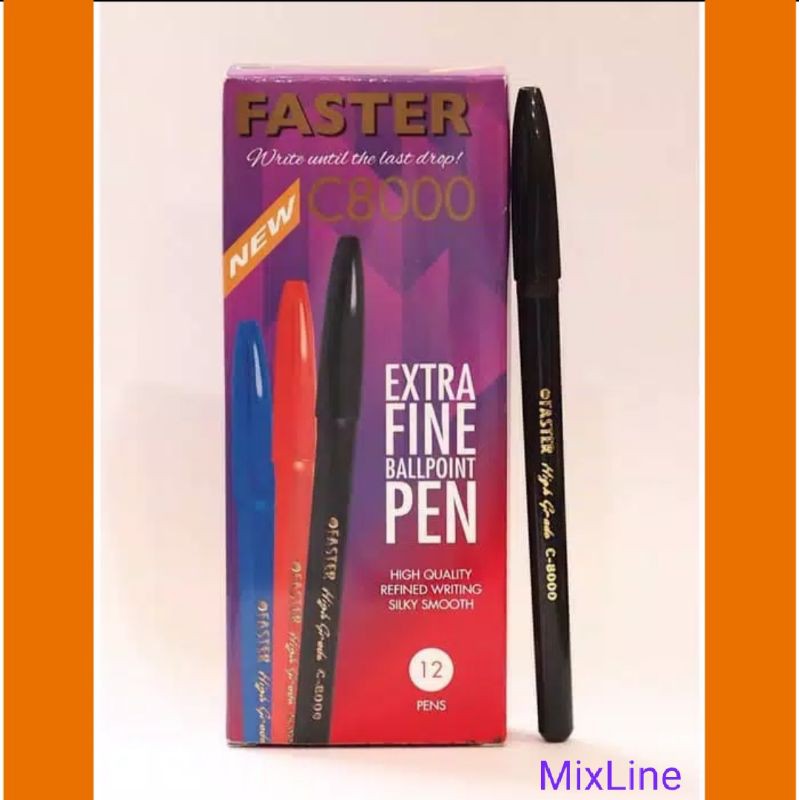 

Faster Ballpoint C8000 || Pulpen 0,7mm Hitam || 1pcs