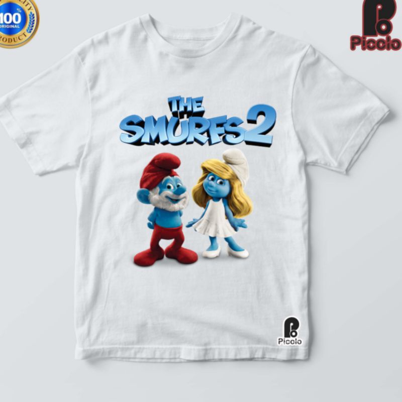 KAOS ANAK SMURFS 2 UNISEX BAHAN PREMIUM