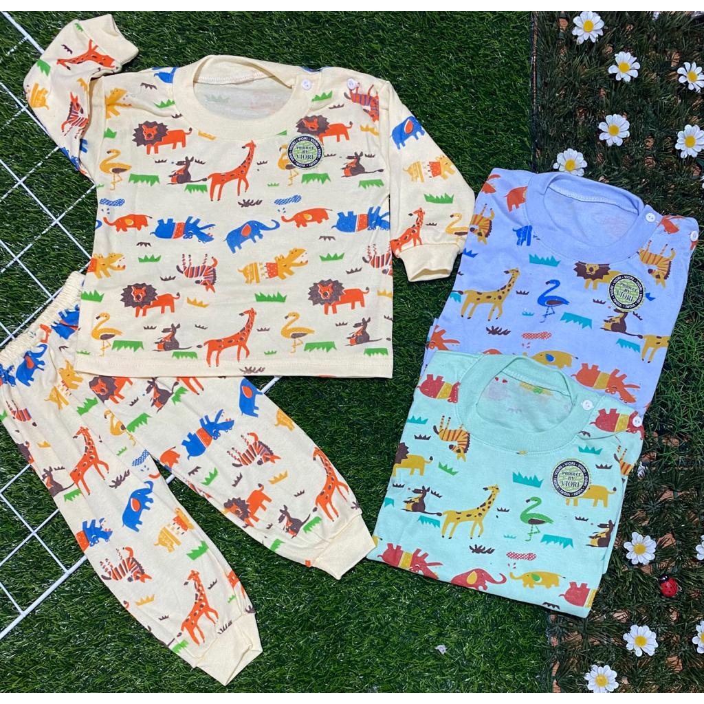 BAJU BAYI full print motif kudanil setelan panjang 3-12 bulan