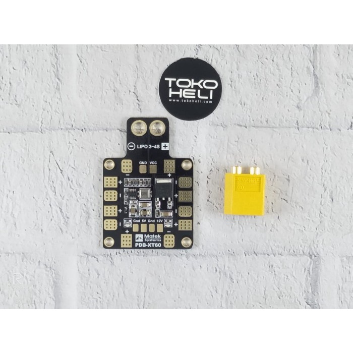 Matek PDB Dual BEC 5V 12V Quadcopter Matek Power Hub Distribution Board For Quadcopters - Double BEC With 5V & 12V Output, 36x36mm Quadcopter Power Distribution