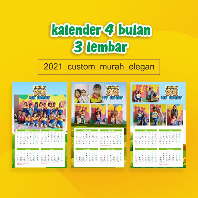 

kalender 4 bulan 3 lembar custom 2021