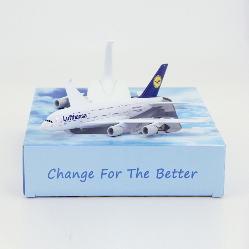 Miniatur Diecast Pesawat Terbang Deutsche Lufthansa AG A380 380 Bahan Metal Ukuran 16CM / 20CM