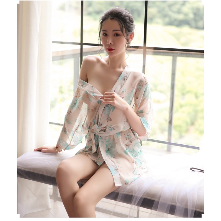 Ɛѵҽ Lingerie Seksi Wanita Kimono Seksi Lingerie Jepang Sifon Erotis 1261
