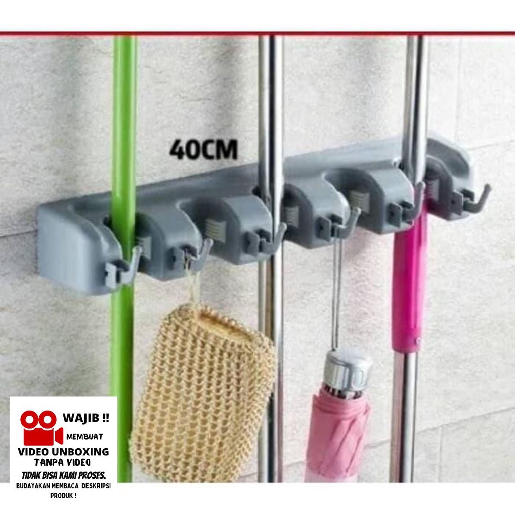 GANTUNGAN SAPU ALAT PEL DENGAN HOOK 3 &amp; 5 SLOT MAGIC MOP HOLDER MURAH RAK KUNCI MOTOR MOBIL GANTUNG