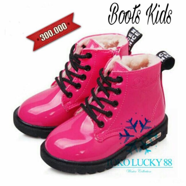 IMPORT Boots Kids Winter waterproof Musim Dingin Anak Lapis Bulu anti air salju