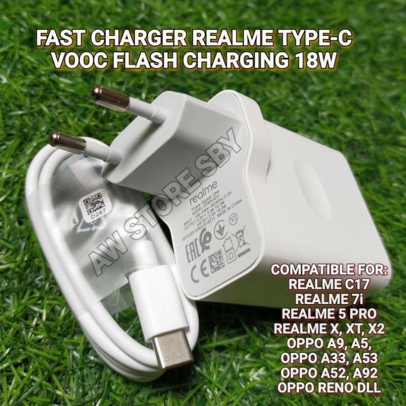 FAST CHARGER TYPE C REALME 7i/ 8i/ C17/REALME X/XT/ 5 PRO/NARZO 20/ 30A/50A/C25/C25S/C35 REALME TYPE-C 18WATT