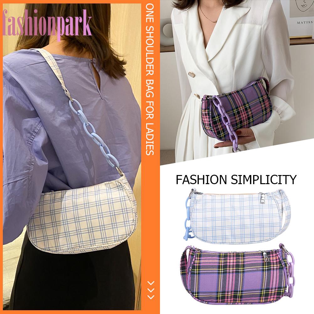 Tas Bahu Wanita Motif Kotak-Kotak | Shopee Indonesia