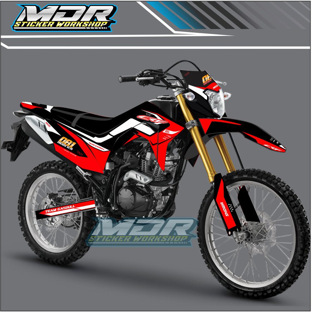 DECAL CRF 150 MERAH HITAM