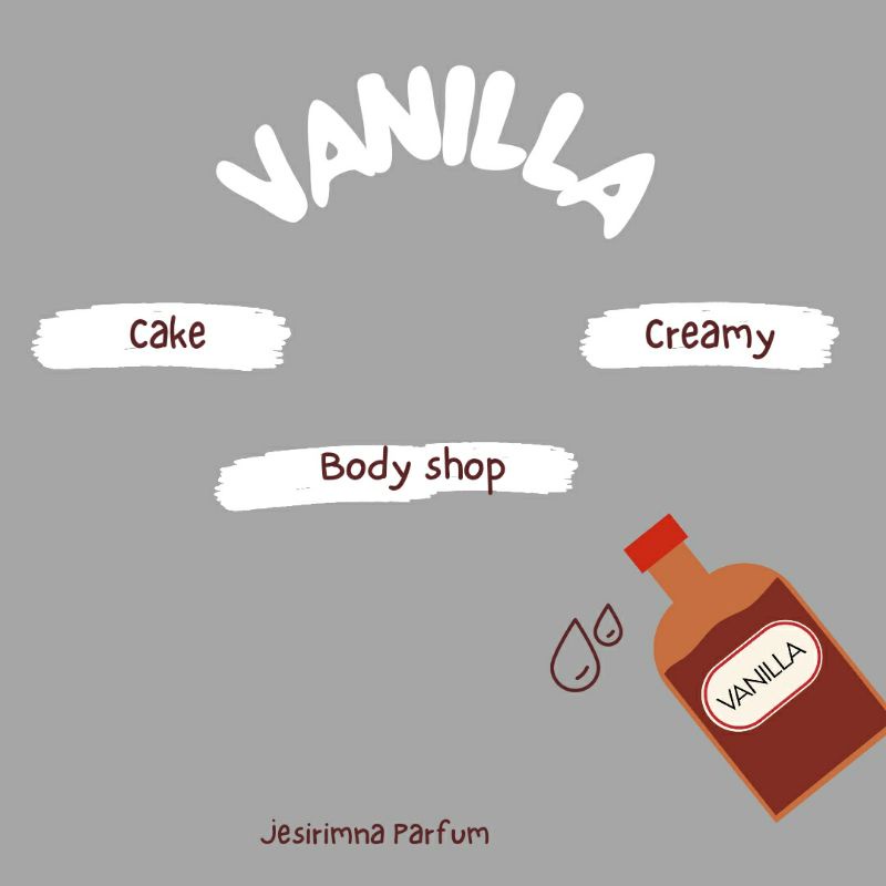 Parfum Vanilla/ Vanilla Cake/Vanilla Creamy Refill Bibit Premium tahan lama