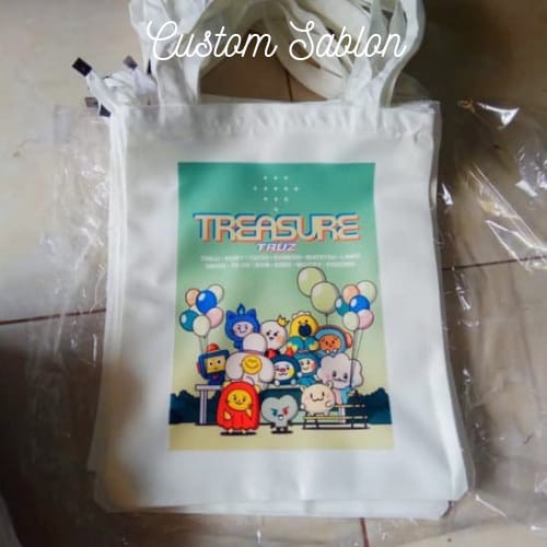 TOTEBAG BLACU PREMIUM BISA CUSTOM UKURAN, CUSTOM SABLON ATAU TOTE BAG BLACU POLOS TT 027