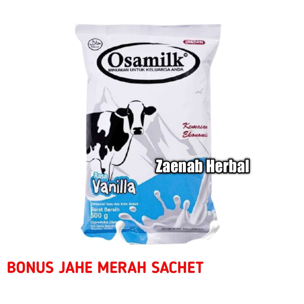 

Susu Sapi OSAMILK 100% Vanila BPOM / Penggemuk Badan untuk Anak-anak dan Dewasa Bonus jahe sachet