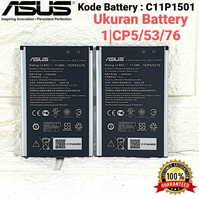 Baterai Original ASUS Zenfone ZE551KL ZE601KL ZE550KL Z00UD Z00LD Zenfone 2 Laser 5,5 Inchi C11P1501