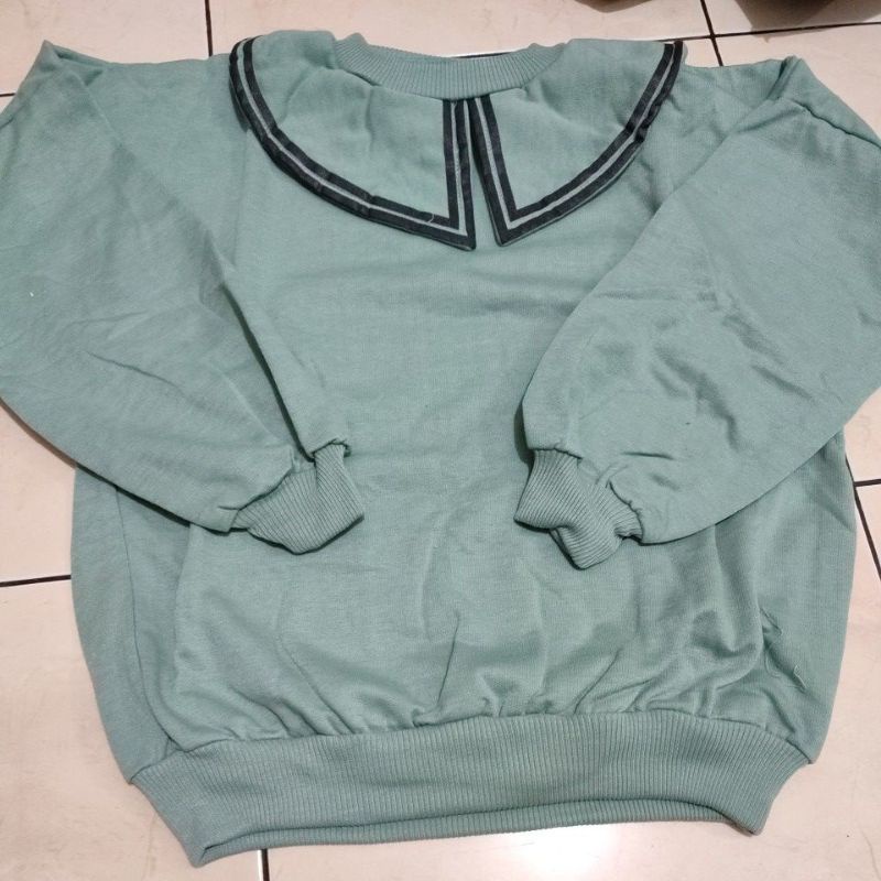 Pulma top sweater crewneck bahan fleece