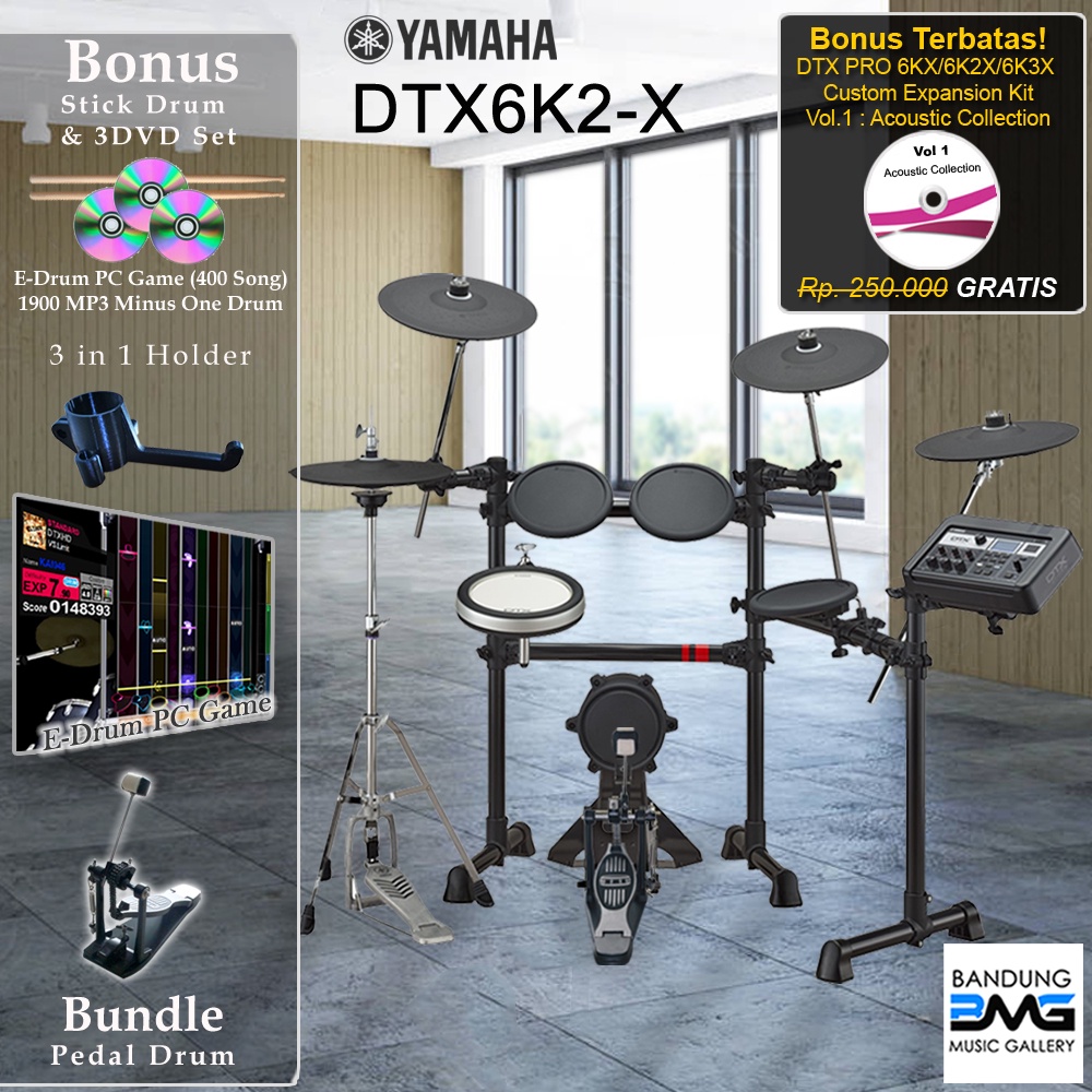 Yamaha DTX6K2-X + Pedal Drum Elektrik/DTX6K2X /DTX 6K2X /6K2/ 6K2X