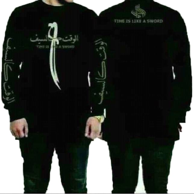 kaos dakwah / kaos dakwah pria / kaos dakwah lengan panjang / kaos hijrah pria / kaos pria ori / kaos santri / kaos tulisan arab / kaos pria murah / kaos islami lengan panjang / kaos dakwah islami / pakaian pria / kaos pria / fashion pria / baju tulisan-TIME IS A SWORD