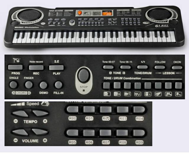 Tma / Mainan Anak Piano Elektronik 61 Keys / Keyboard Electronic 61 Keys Lengkap Mic Dan Charger