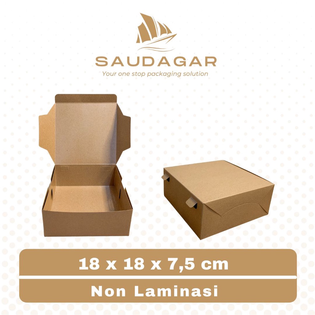 GROSIR Box kotak katering / dus nasi kraft laminasi 18x18x7,5 cm