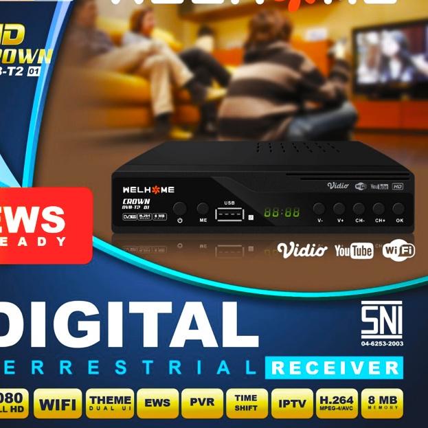 Terlaris Ferison Set Box Tv Digital Welhome Noise Luby DVB T2 EWS / set top box dvb t2 / set box tv 