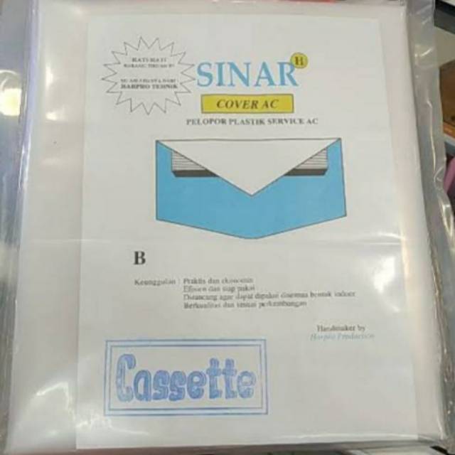 Plastik steam ac besar ( cover steam ac 2pk - ac casset )