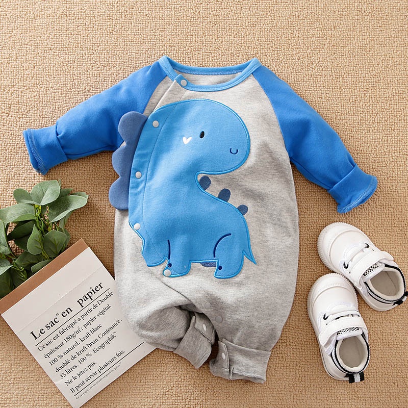 [COD] Jumper Dino Anak laki laki impor Usia 2Tahun/Baju baby Motif Dino Biru lucu/Babylovanta