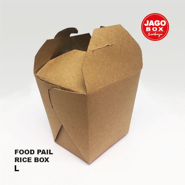 Food Pail  L Kraft Lunch Box / Kemasan - Kotak Makanan Take Away