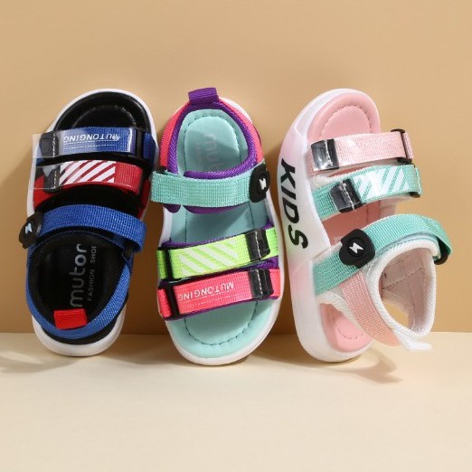 Qeede_Store [COD] Sandal OCEANA Non LED Import Anak Laki-Laki &amp; Perempuan Size 21-30