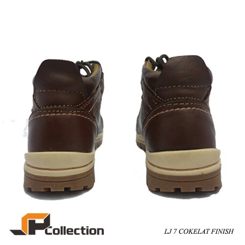 Sepatu Kulit Casual LJ 7 Warna Coklat Finish Pria Wanita Branded Original Terbaru