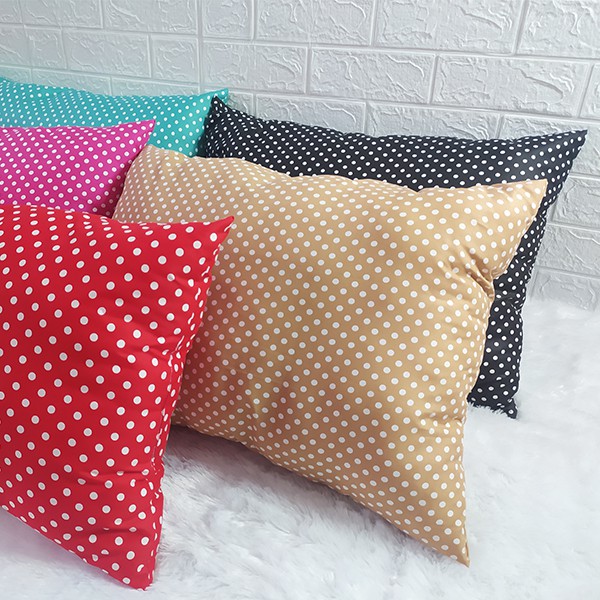 Bantal Guling Tidur Polkadot Bahan Katun Polyester Premium